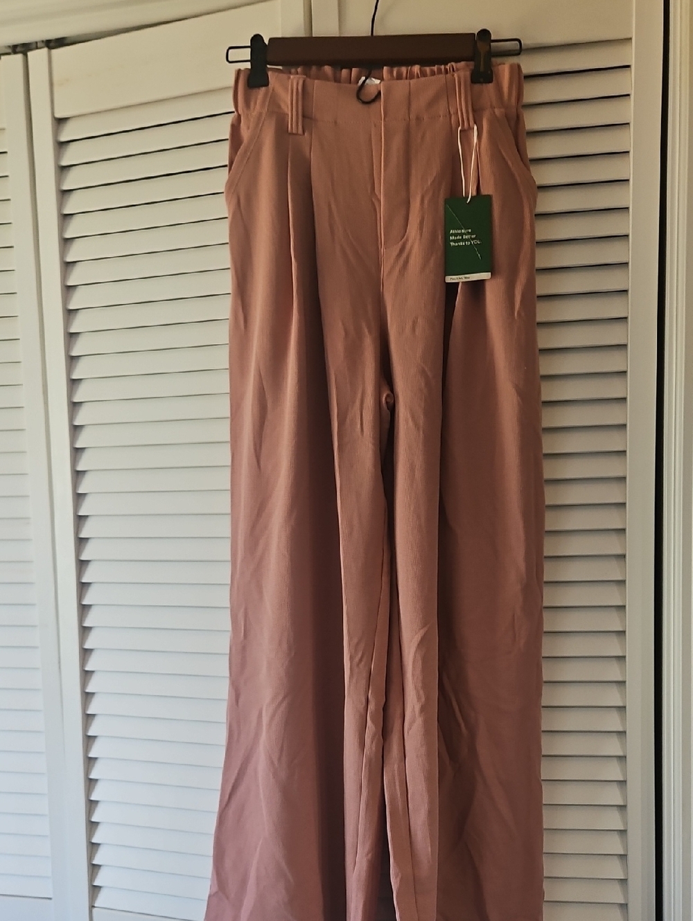 Wide Leg High-Waist Pants in Dusty Rose